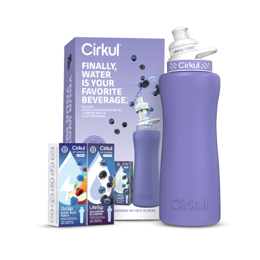 32oz. Matte Periwinkle Stainless Steel Bottle Starter Kit E7