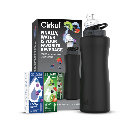 32oz. Matte Black Stainless Steel Bottle Starter Kit K9